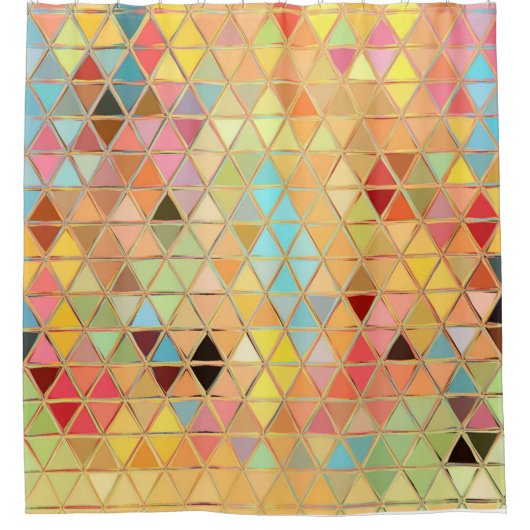 Tiles Stached Glass Boho Duschvorhang (Vorderseite)