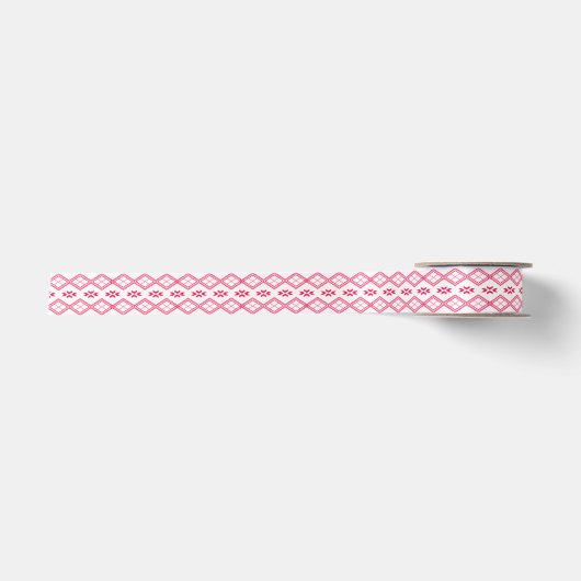 Tilet-Muster | Rosa geometrisches Design Satinband (Vorderseite)