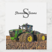 Tilgung der personalisierten Monogramm-Zugmaschine Weinetikett (Einzelnes Label)