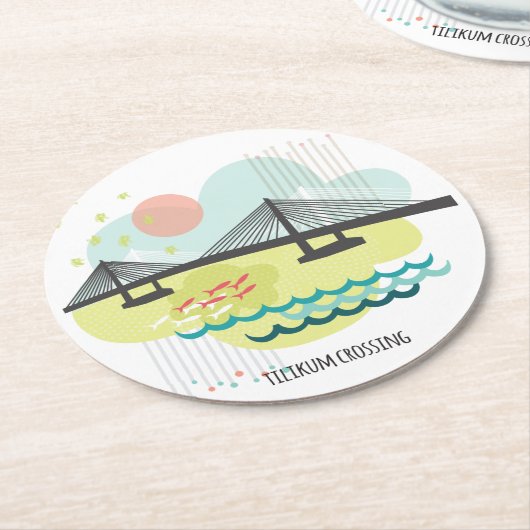 Tilikum, das Portland-Untersetzer kreuzt Runder Pappuntersetzer (Angewinkelt)