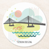 Tilikum, das Portland-Untersetzer kreuzt Runder Pappuntersetzer (Vorderseite)