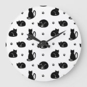 Tiling Cats Pattern Wall Clock – For cat lovers Große Wanduhr (Vorderseite)