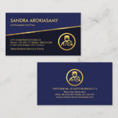 Tiling Gold Line Blue Shades Chauffeur Visitenkarte (Vorne/Hinten)