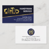 Tiling Gold Line Blue Shades Handyman Visitenkarte (Vorne/Hinten)