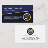 Tiling Gold Line Blue Shades Plumbing Visitenkarte (Vorne/Hinten)