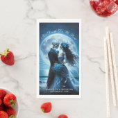 Till Death Do Us Part Blue Skeleton Couple Wedding Serviette (Beispiel)