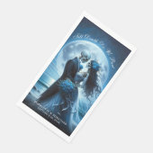 Till Death Do Us Part Blue Skeleton Couple Wedding Serviette (Ecke)