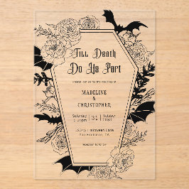Till Death Do Us Part Gothic Floral Wedding Acryleinladungen