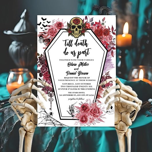 till death do us part Gothic Halloween Wedding Einladung