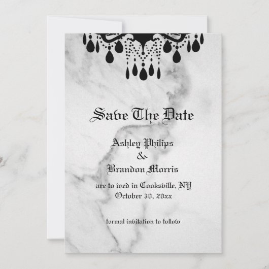 Till Death Do Us Part Marble Save the Date (Vorderseite)