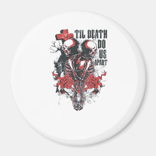 Till Death Do Us Part – Minimalistische Skelett-Ku Magnet