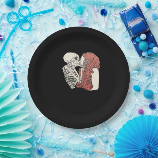 Till Death Do us Part Skeleton Art Classic Pappteller (Party)