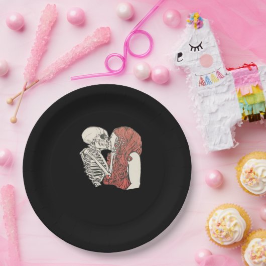 Till Death Do us Part Skeleton Art Classic Pappteller (Party)
