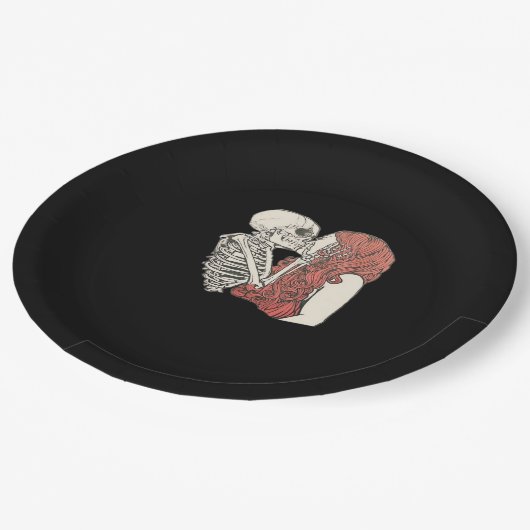 Till Death Do us Part Skeleton Art Classic Pappteller (Schrägansicht)