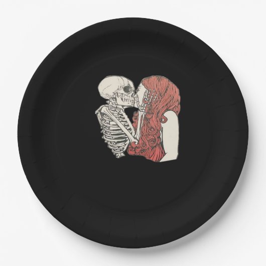Till Death Do us Part Skeleton Art Classic Pappteller (Vorderseite)
