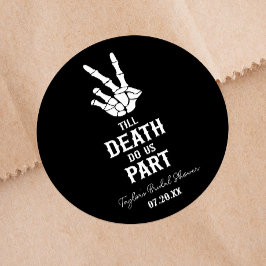 Till Death Do Us Part Skeleton Bridal Shower Runder Aufkleber