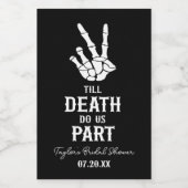 Till Death Do Us Part Skeleton Bridal Shower Weinetikett (Einzelnes Label)