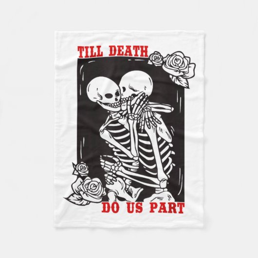 Till Death Do Us Part Wedding Skeleton Couple Vale Fleecedecke (Vorderseite)