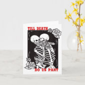 Till Death Do Us Part Wedding Skeleton Couple Vale Karte (Gelbe Blume)