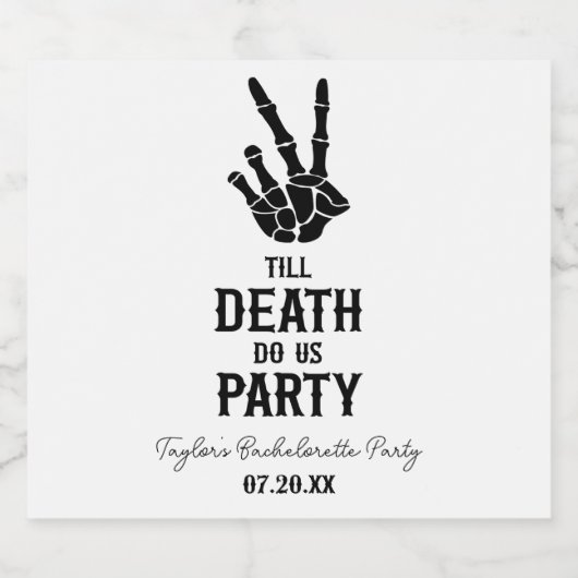 Till Death Do Us Party Skeleton Bachelorette Party Bierflaschenetikett (Einzelnes Label)