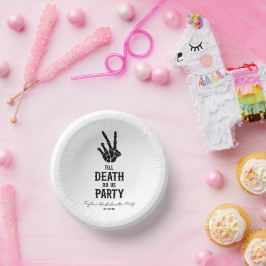 Till Death Do Us Party Skeleton Bachelorette Party Pappteller (Party)