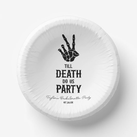 Till Death Do Us Party Skeleton Bachelorette Party Pappteller (Vorderseite)