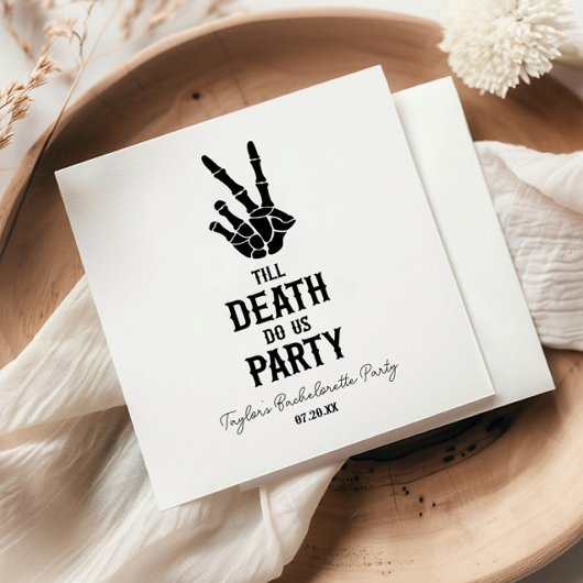 Till Death Do Us Party Skeleton Bachelorette Party Serviette