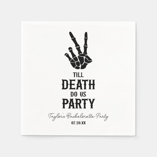 Till Death Do Us Party Skeleton Bachelorette Party Serviette (Vorderseite)