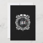 Till Death Gothic Ruins Roses Monogram Wedding Einladung (Rückseite)