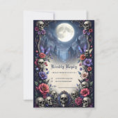 Till Death & Moonlight Bind Us.  RSVP Karte (Vorderseite)