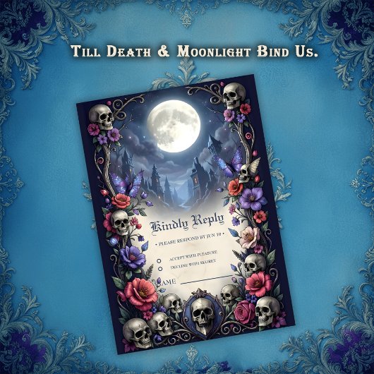 Till Death & Moonlight Bind Us.  RSVP Karte