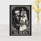 Till Death Skeleton Love Couples Gothic Wedding Br Karte (Gelbe Blume)