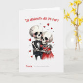 Till Undeath Do Us Part Skeleton Couple Valentine Karte (Gelbe Blume)