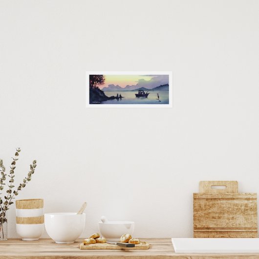 "Tillamook Bend" Landschaft Wasserfarbe Poster (Küche)