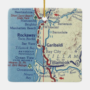 Tillamook oder Vintage Karte Keramikornament