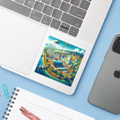 Tillamook Oregon 3 Inch Vinyl Sticker (Laptop mit iPhone)