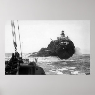 Tillamook, Oregon-Leuchtturm vom Schiff Photograp Poster
