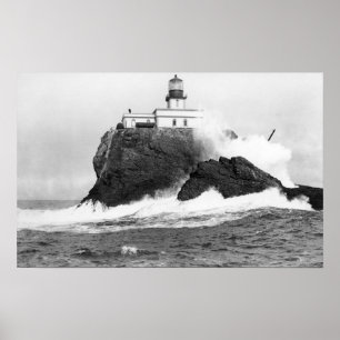 Tillamook, Oregon Lighthouse am Meer, OR Poster