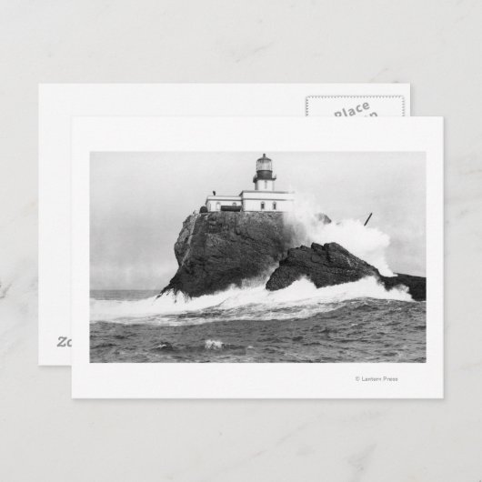 Tillamook, Oregon Lighthouse am Meer, OR Postkarte (Vorne/Hinten)