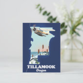 Tillamook Oregon Travel Map Postkarte (Stehend Vorderseite)