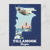 Tillamook Oregon Travel Map Postkarte (Vorderseite)