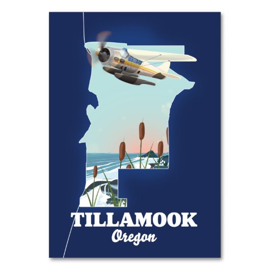 Tillamook Oregon Travel Map Tischnummer (Vorderseite)