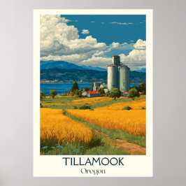 Tillamook Oregon Vintag Farmland Leuchtturm Kunst, Poster