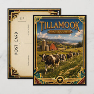 Tillamook Oregon Vintage Art Deco Golden Age Postkarte