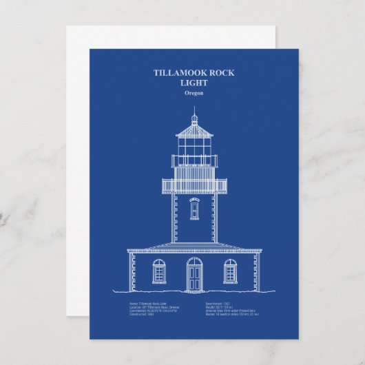 Tillamook Rock Lighthouse - Oregon - AD Mitteilungskarte (Vorne/Hinten)