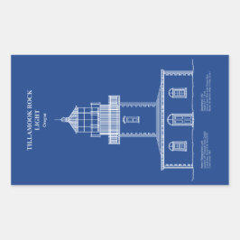 Tillamook Rock Lighthouse - Oregon - AD Rechteckiger Aufkleber