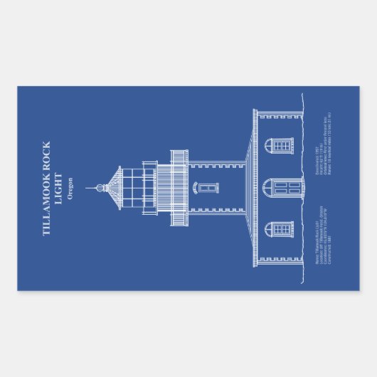 Tillamook Rock Lighthouse - Oregon - AD Rechteckiger Aufkleber (Vorderseite)