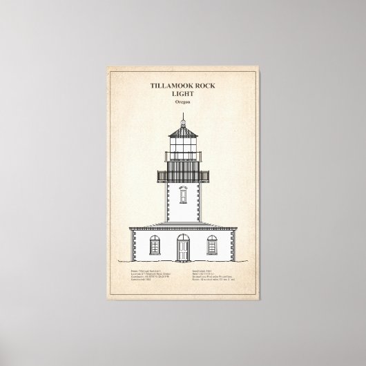 Tillamook Rock Lighthouse - Oregon - SBD Leinwanddruck (Vorderseite)