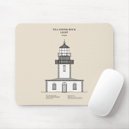 Tillamook Rock Lighthouse - Oregon - SBD Mousepad (Mit Mouse)