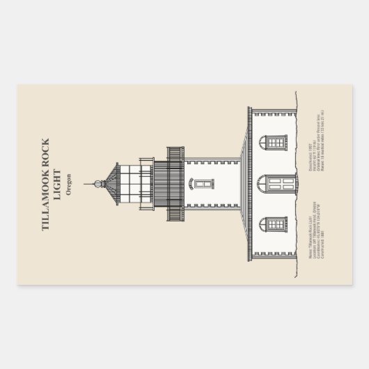 Tillamook Rock Lighthouse - Oregon - SBD Rechteckiger Aufkleber (Vorderseite)